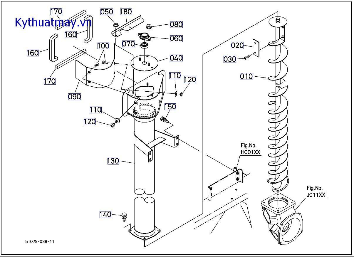 Trục máy khoan dọc thứ 1